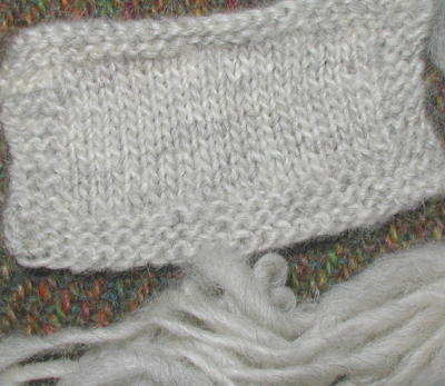 Knit sample of singles yarn