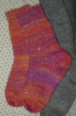 Handspun socks from layered batts