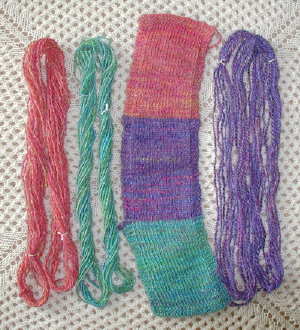 samples showing balanced and unbalanced yarns used in knitting